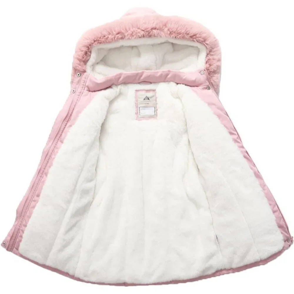 Girl's Pink02 Waterproof Long Coat Warm Winter Parka Puffer Jacket with Hood
